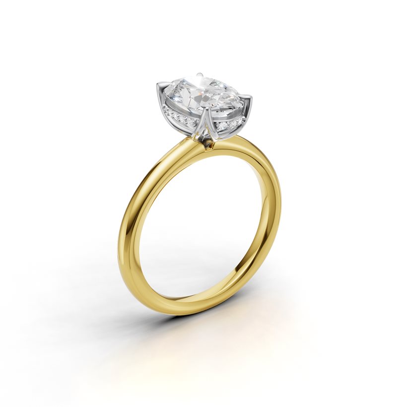 18ct yellow gold oval solitaire engagement ring
